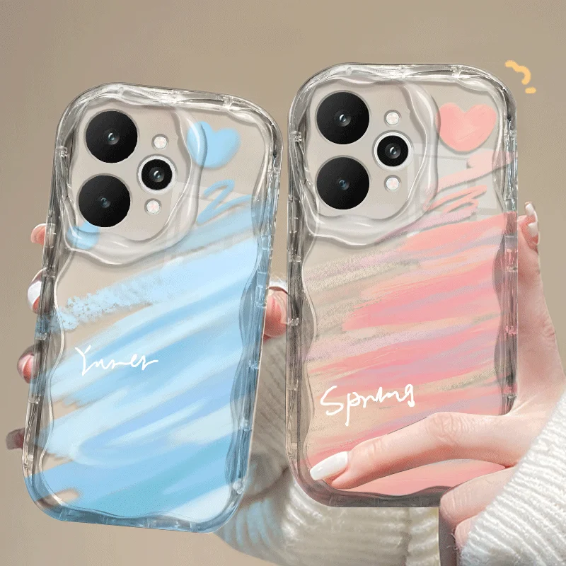 Flexible TPU Case For Realme 15 Pro 14 14T 14x 5G Protective Cover Shockproof Loving Heart Pattern Fundas
