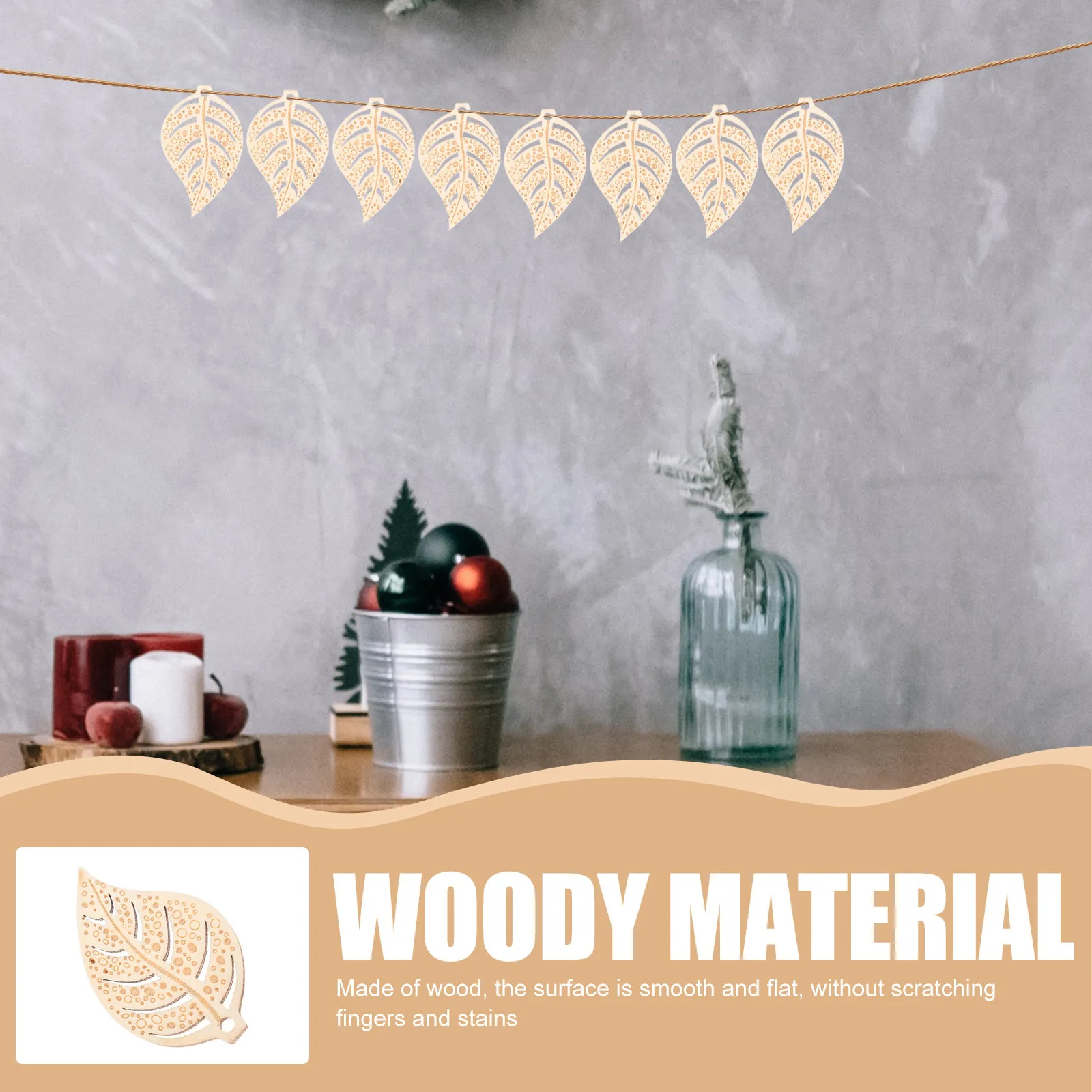 10Pcs Wooden Leaves Cutouts Unfinished Wood Craft Slices Smooth Surface for DIY Painting Graffiti Decoration Wooden Leaf