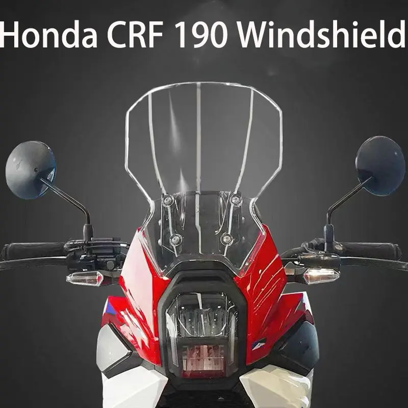 Para Honda CRF 190 Modificación del parabrisas Parabrisas delantero elevado con protección del pecho y accesorios deflectores de gafas