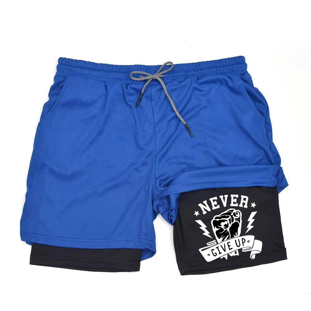 الرجال 2 في 1 طبقة مزدوجة تشغيل السراويل الرياضية عارضة رياضة تجريب العلامة التجارية شبكة تنفس كرة السلة تشغيل السراويل الصيف ZY0017 #4