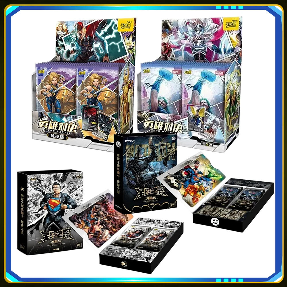Official KAYOU Marvel Hero Battle Booster Packs DC Legend Series Rare UR Superhero Game Card Anime Collection Toys Gifts