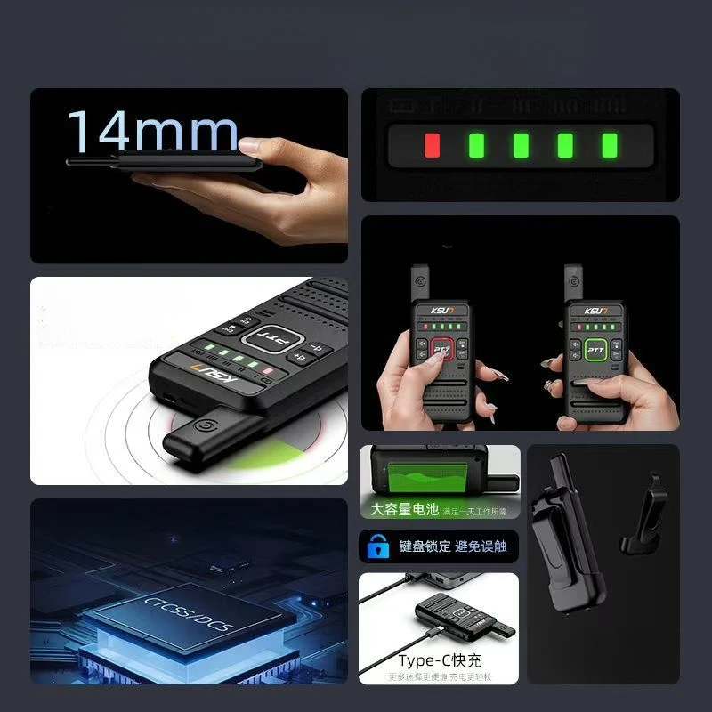 KSUN M10 Portable Compact Professional Walkie Talkie Radio 400-470 Ham Radio Long UHF Radio 2 pcs  hf transceiver