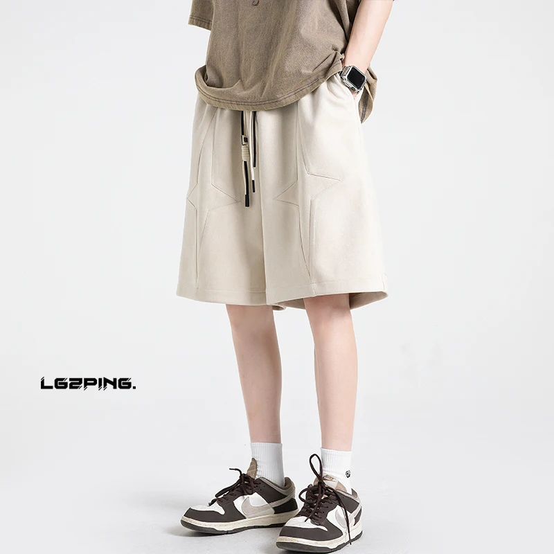 

Leather Workwear orts Men Summer Five-Quarter Loose Casual Pants plus Size Straight Leg mid Waist Breathable Comfortable