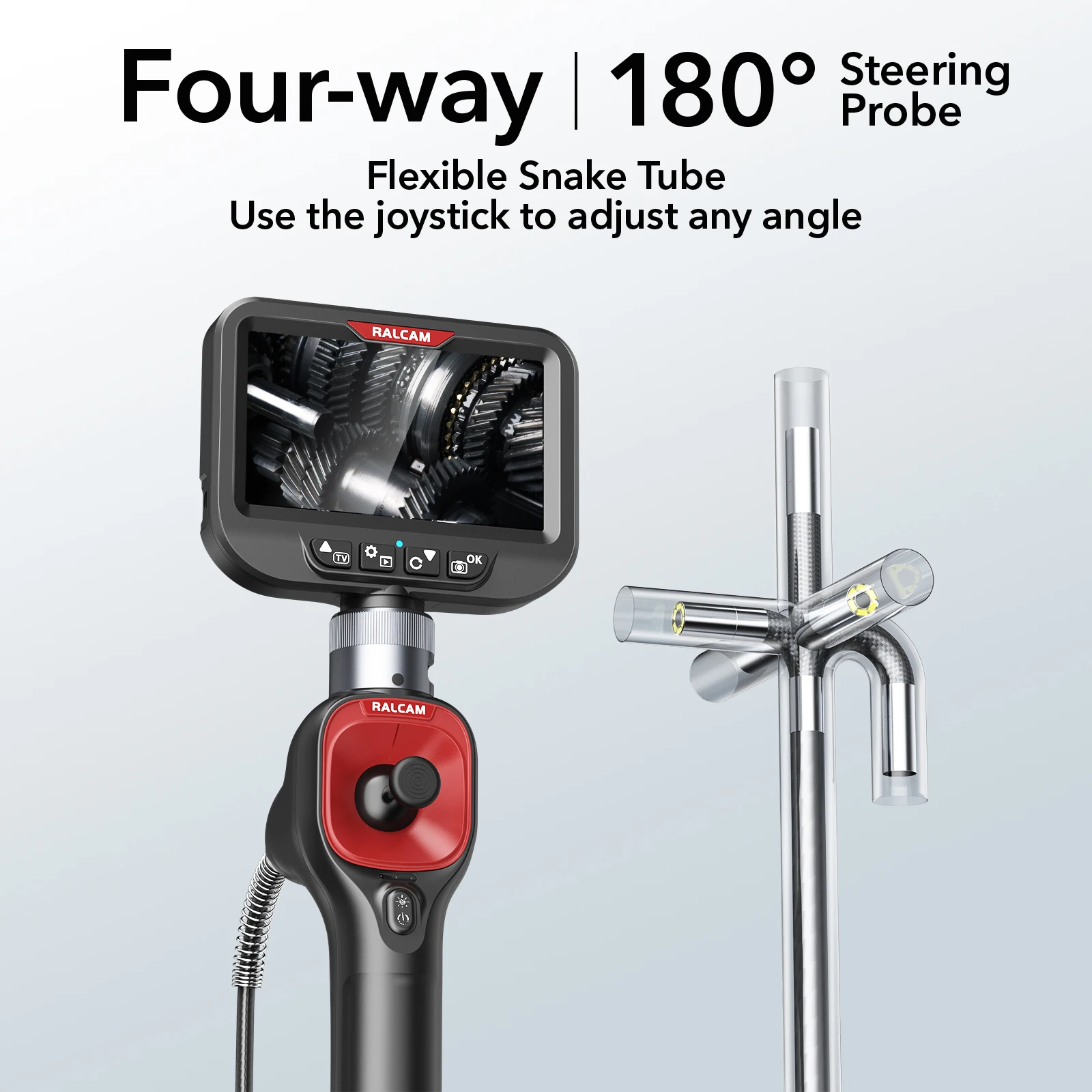 4 طريقة 6 مللي متر عدسة 1080P السيارات Borescope 4.3 "IPS Lcd Monitorcar آلة فحص المنظار مع دوران