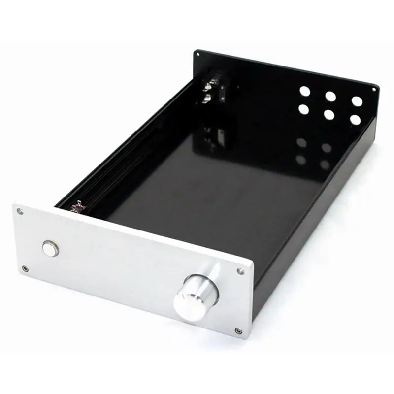 Exquisite-2X Amplifier Housing,LM3886 All Aluminum Amplifier Chassis DIY Audio Amplifier Housing With Power Outlet