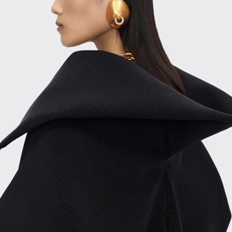 CiCi 2025 خريف موضة جديدة غير رسمية نمط الراقية يشعر سترة مع بدوره إلى أسفل طوق Batwing الأكمام الكورية نمط قصير فضفاض