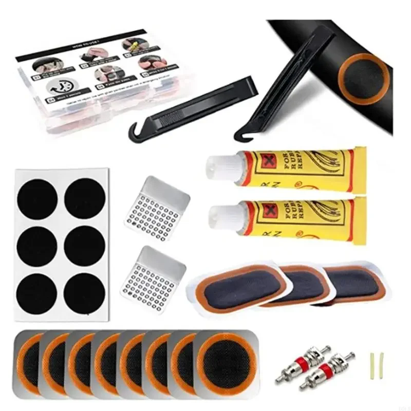 Portable Bike Tire Repair Kits with Bike Tire Levers, Rubber Patches Bicycles Inner Tube Puncture Patches Repair Tool 2030 image 5