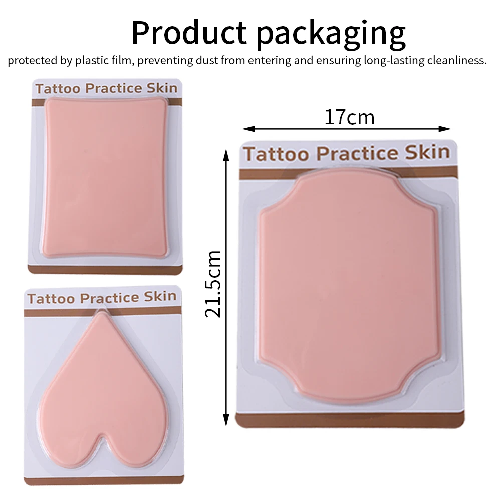 YiLong Tattoo Beginner Fake Blank Practice Skin Tool Double Side Silicone Eyebrow Paint Pink Tattoo Practice