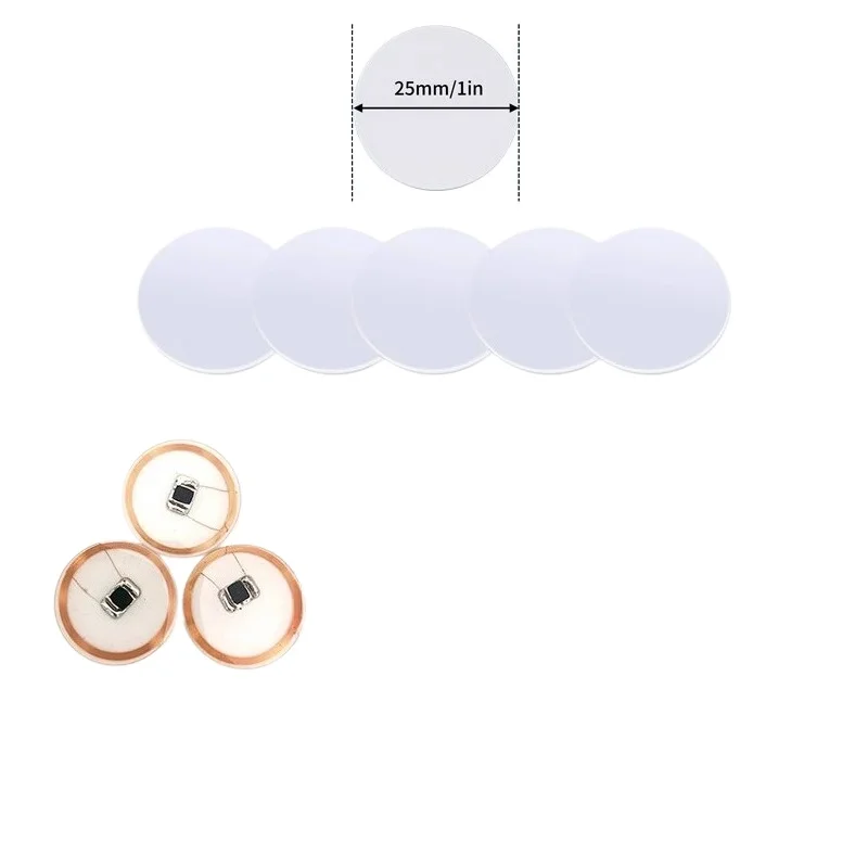 NTAG215 NFC 원형 카드 - 504바이트 메모리, 100K 지우기 사이클 |   도어 액세스, 명함(5팩)과 호환 가능