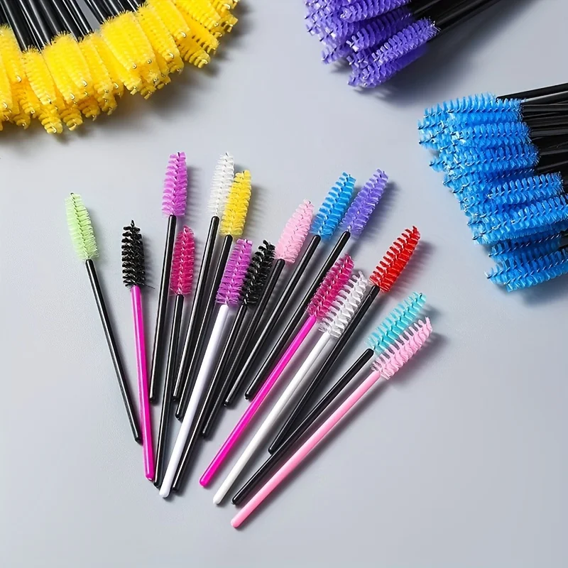 50-Piece Disposable Eyelash Brushes with Crystal Handle 2