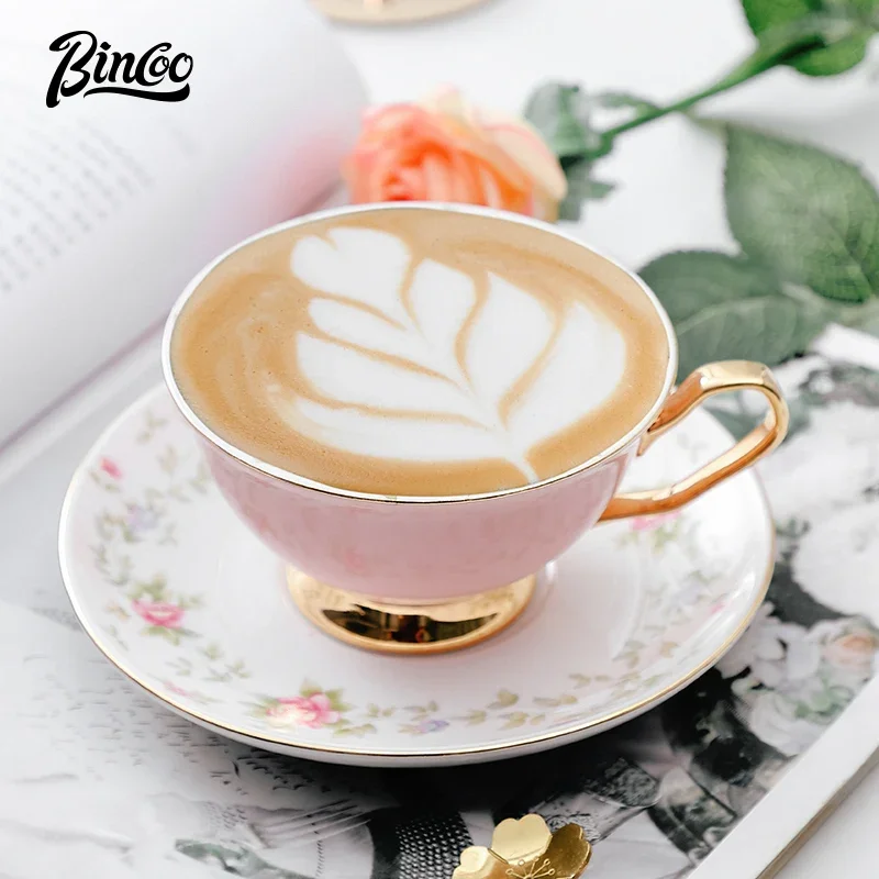 

Bincoo Coffee Cup And Saucer Ceramic High-End Exquisite Egg Cup Professional Latte Art Latte Cup High-Value Coffee Cup