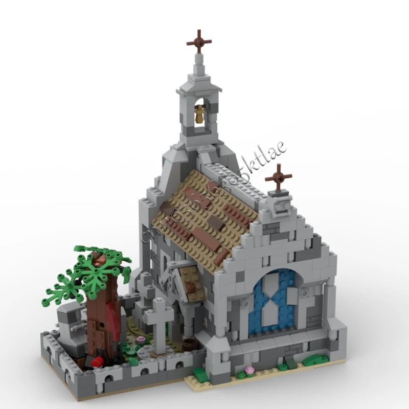 새로운 1006개 부품 중세 교회 블록 기술 고대 창의적인 MOC 빌딩 블록 모델 휴일 어린이 장난감 생일 선물