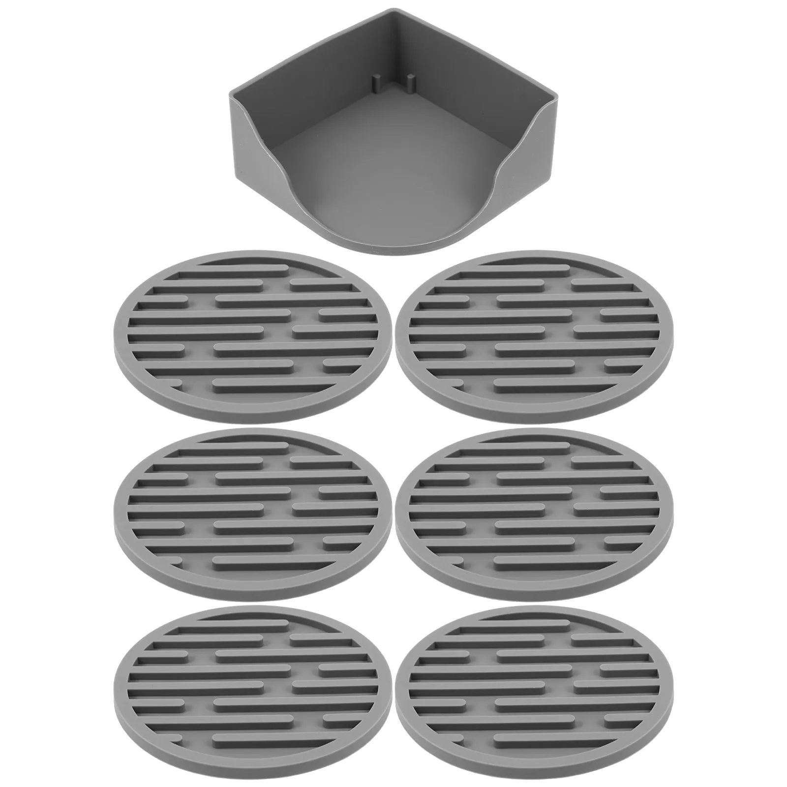 1Set Premium Silicone Cup Mats Set Heat-Resistant Anti-Slip Thick Coasters for Table Protection Home Bar Gift Housewarming