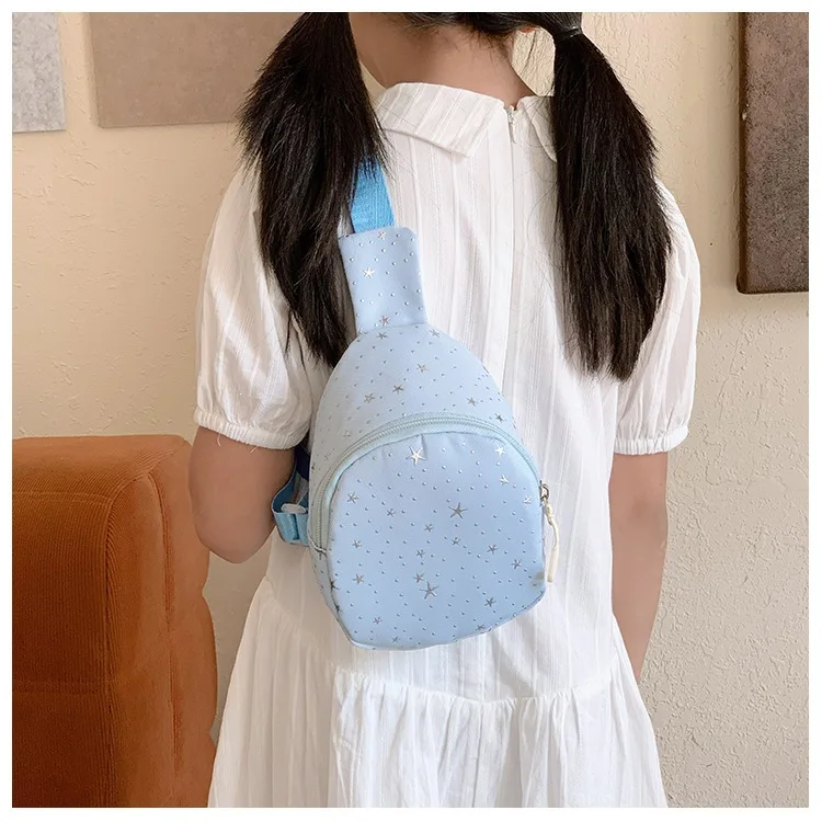 2026 Niedliche Kinder-Umhängetasche mit Sternenmuster für Mädchen und Jungen, verstellbare Riemen, Reißverschluss, Kindertasche – Detail 15
