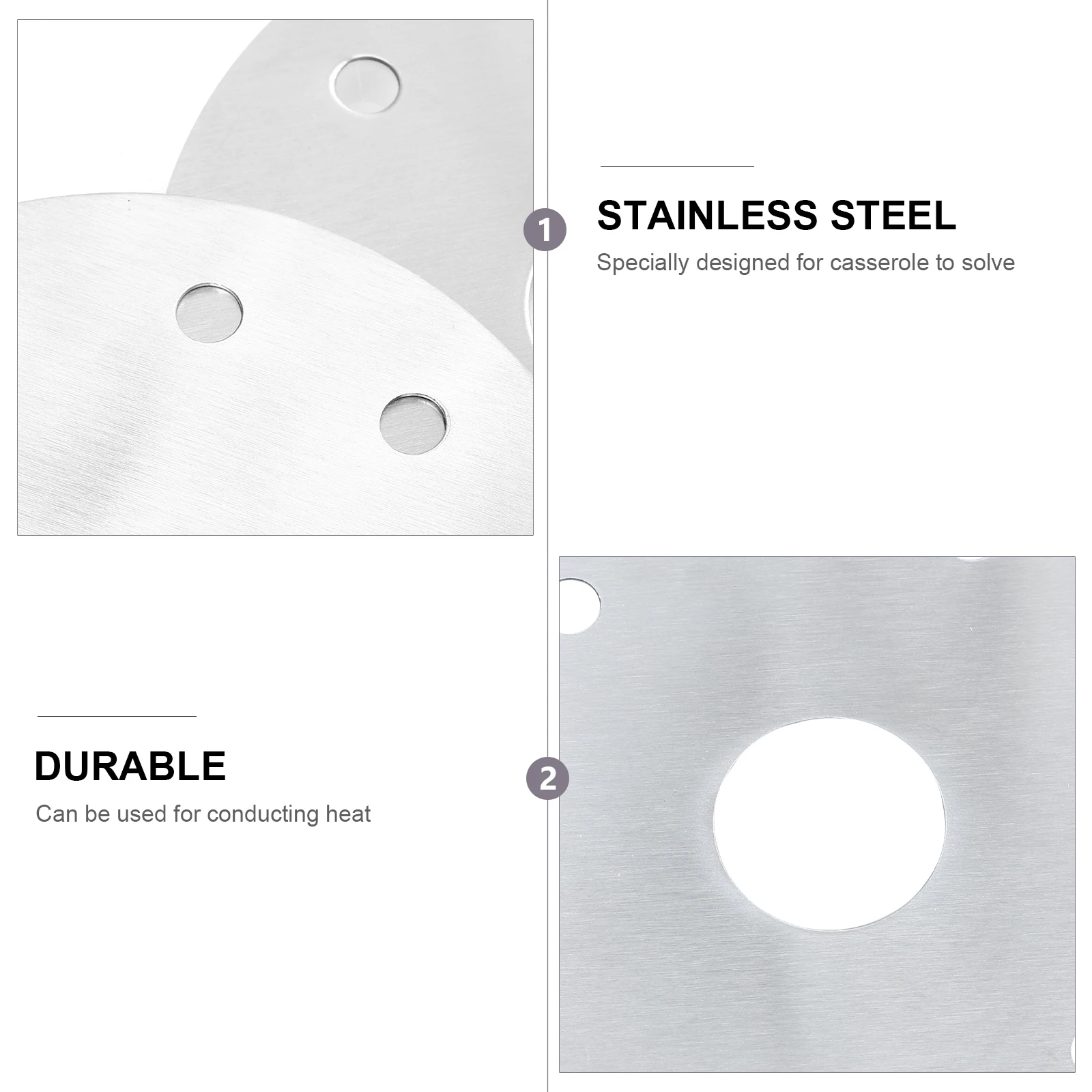 

2pcs Heat Conducting Sheet For Casserole Induction Cooker Diffuser Plate Smooth Edge Quick Heating Electric Stove Parts Glass
