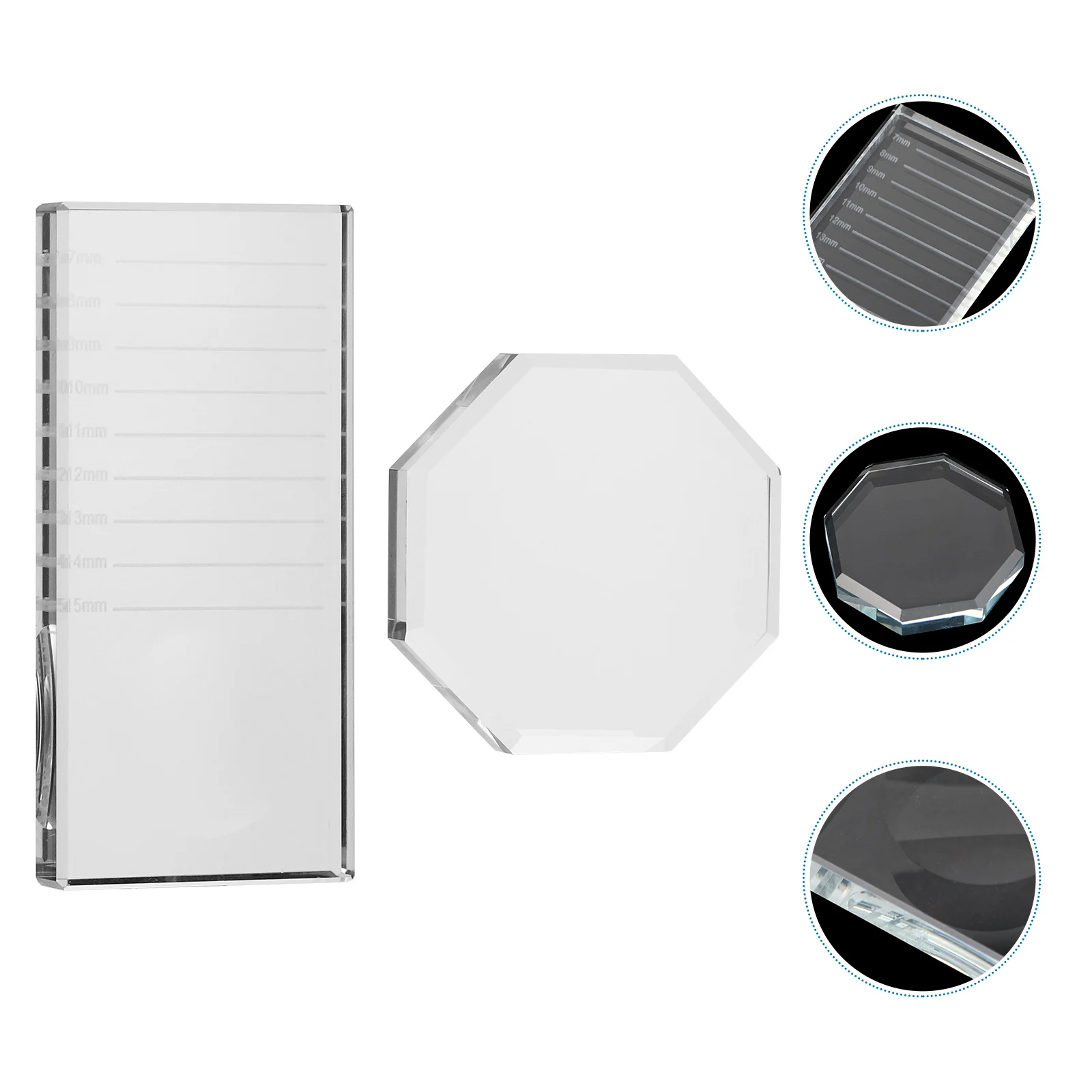 

2pcs Eyelash Glass Gasket Extension Pad for Lashes Durable Reusable Long Lasting Easy to Carry Store Clean