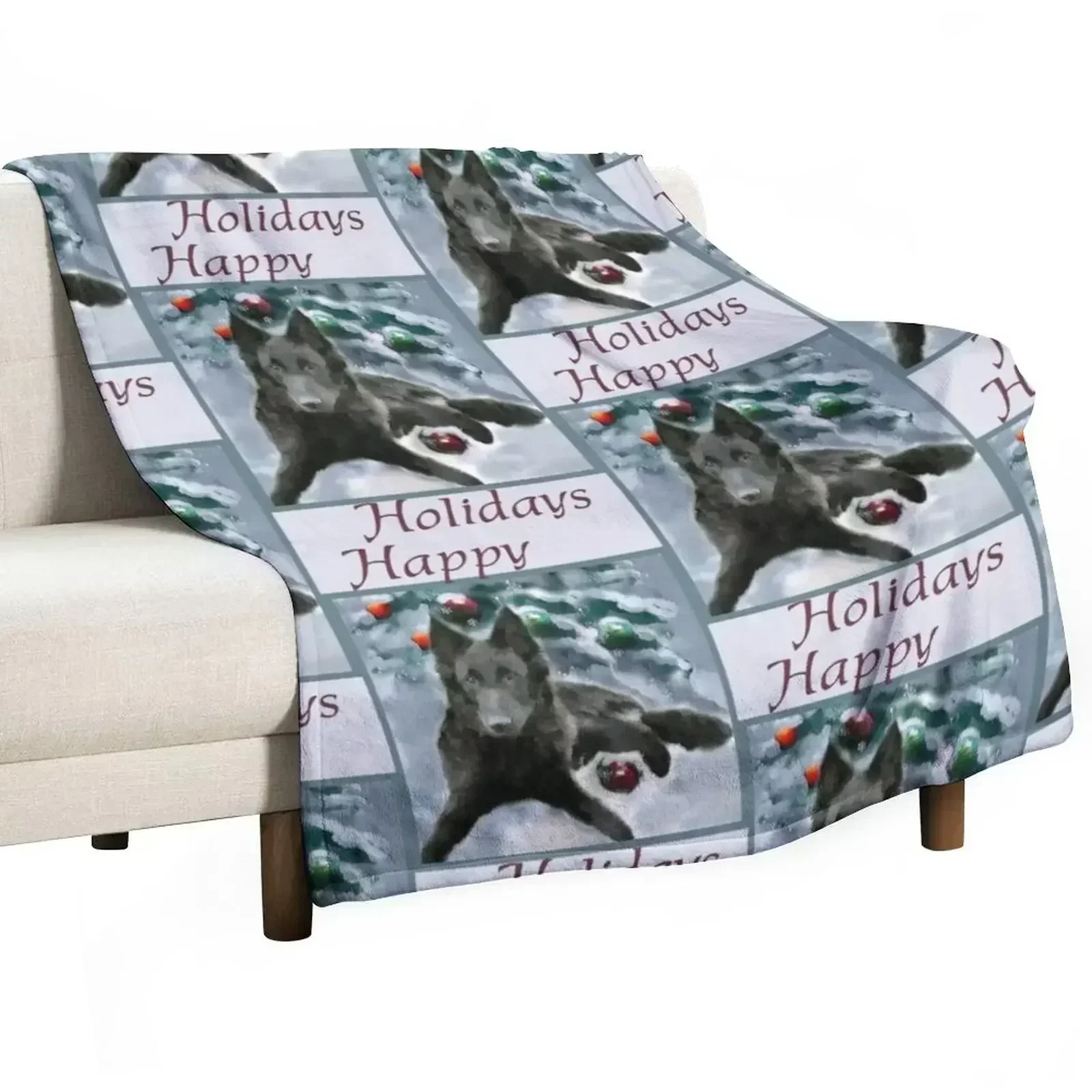 Manta de regalo con diseño navideño de Pastor Belga Groenendael, manta suave y lujosa para sofá cama