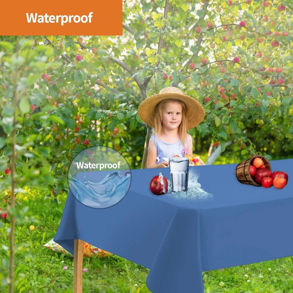 Blue Disposable Tablecloth for Rectangle Tables (48 Pack) Premium Decorative Table Cloths for Parties, Events & Weddings