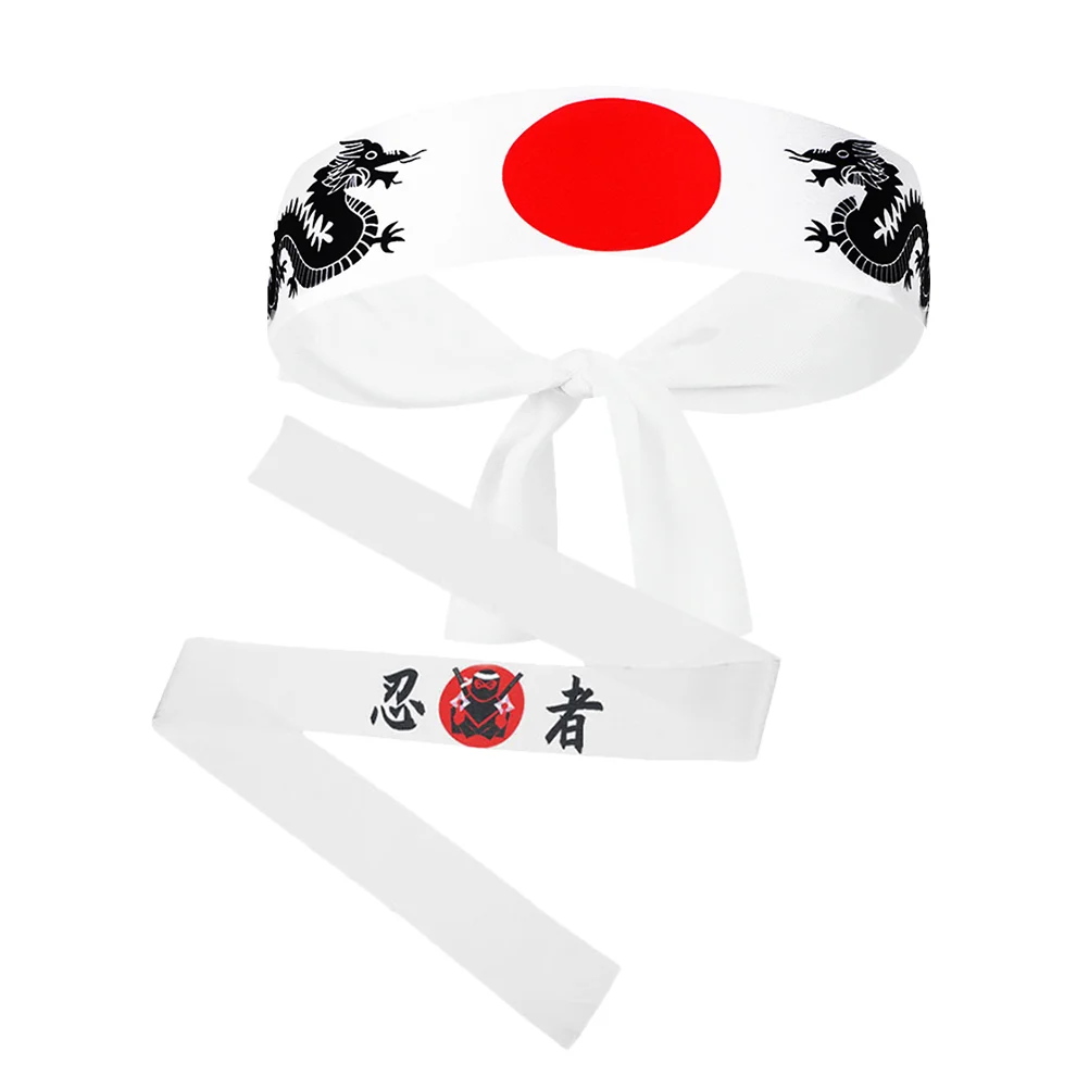 Japanese Ninja Headscarf Karate Headband Samurai Chef Costume Accessory Sushi Headwear