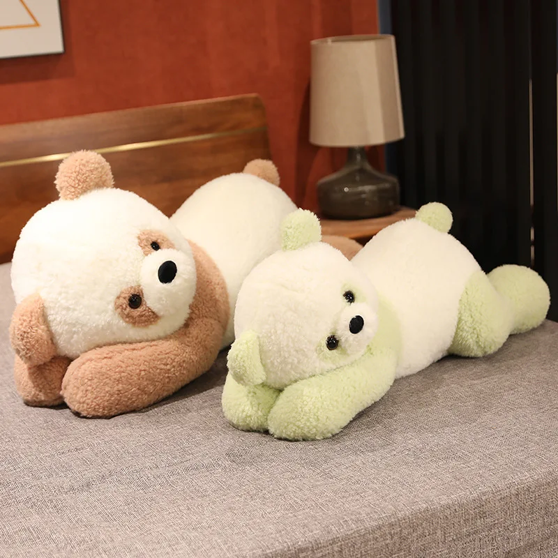 80/100cm Cartoon Lying Bear Plush Toy Stuffed Doll Animal Soft Sofa Colorful Toy Girl Birthday Gift Christmas Present