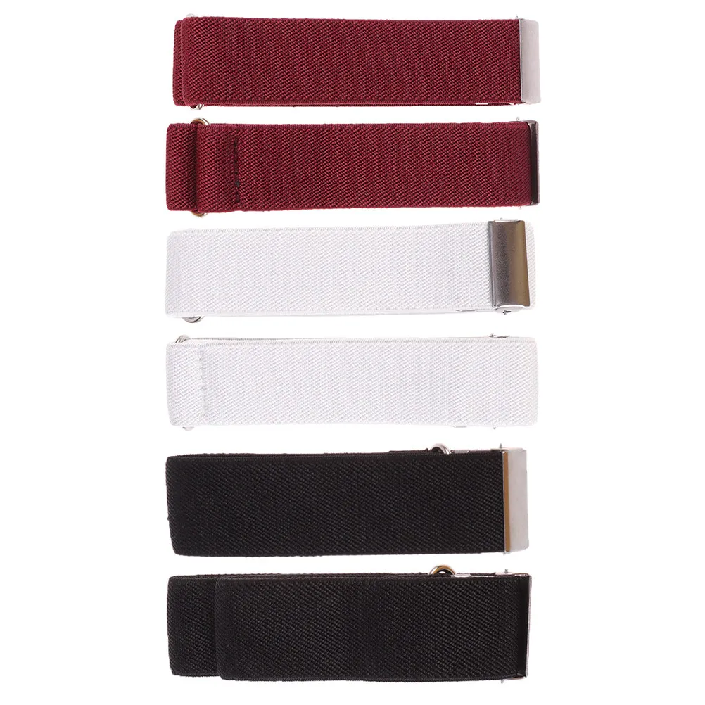 

3 пары унисекс-держателей для рукавов рубашек с противоскользящими накладками, регулируемые, из нейлона, для мужчин и женщин, для униформы, деловой и официальной одежды