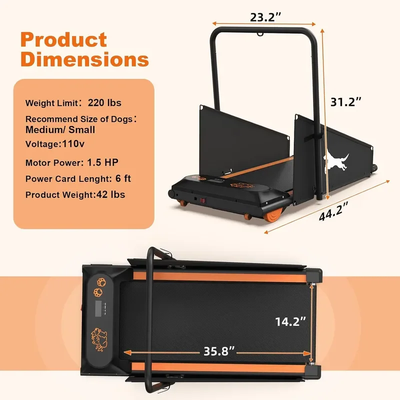Dog Treadmill Pet Running Machine for Small Medium Dogs Remote Control