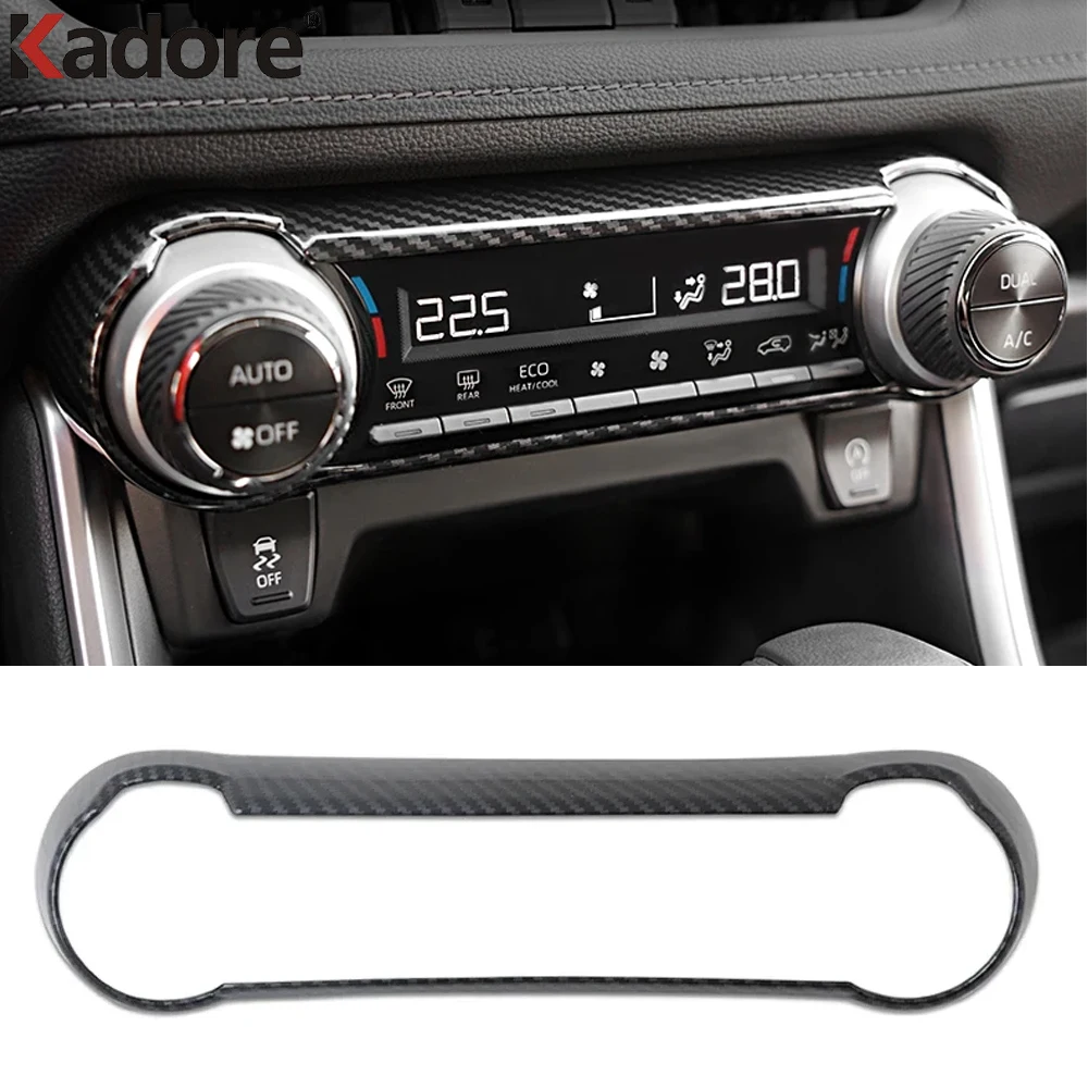 For Toyota RAV4 RAV 4 2019-2022 2023 2024 Carbon Fiber Center Air Conditioning Switch Button Cover Trim Interior Accessories