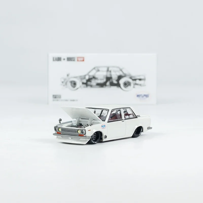 

MINIGT+Kaido House 1:64 Model Car Datsun 510 Street Nismo V2 Alloy Open Cover Vehicle #KHMG122 White