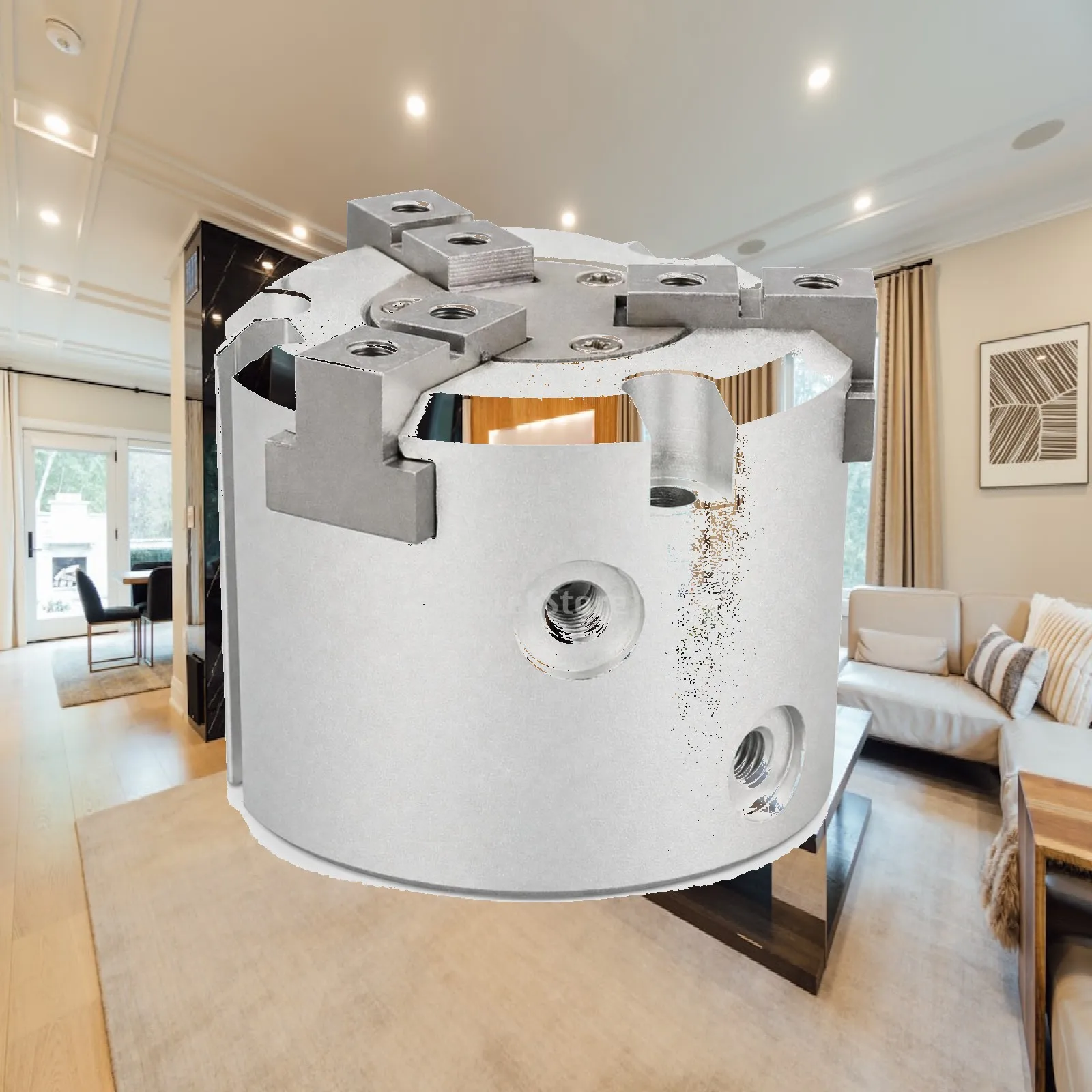 Three Jaw Pneumatic Chuck Cylinder MHS3 Double Acting 8mm Stroke with Mounting Holes for Tight Fixture Installation
