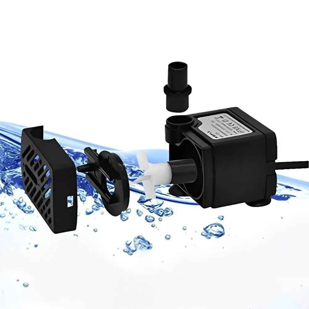 Black Submersible Water Pump Submersible Ultra-Quiet Fish Tank Filter Pump Mini with Suction Cup Ponds Fountains view 4