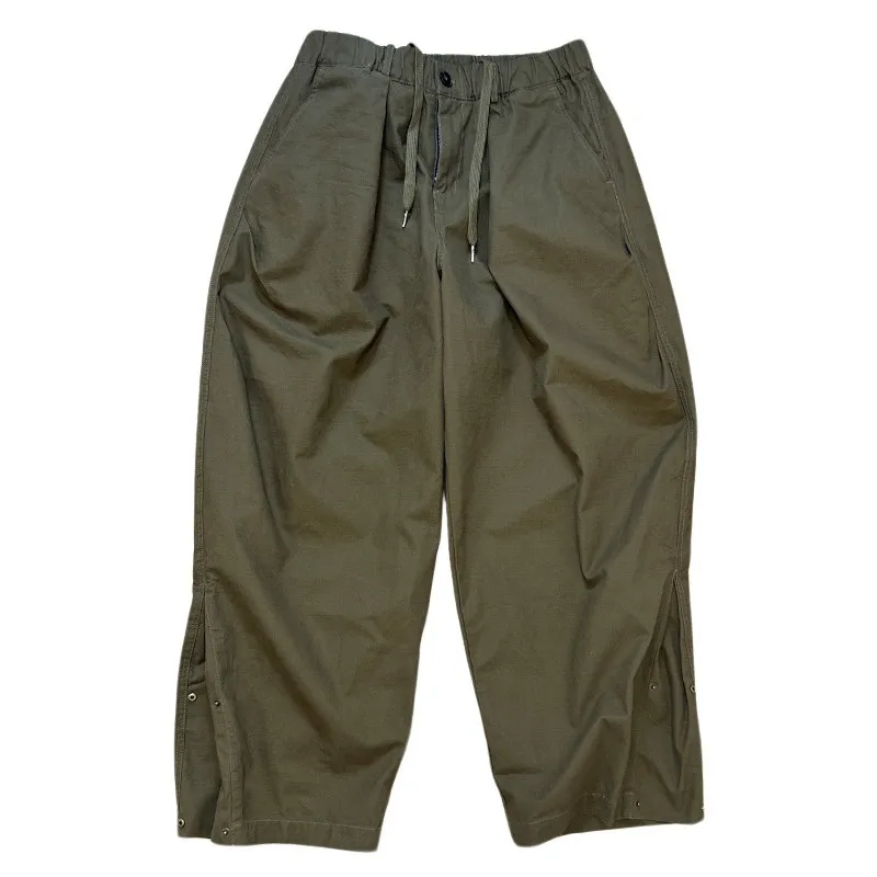 American Retro Washed Loose Curved Knife Pants for Men Casual Wide Leg Workwear Pants