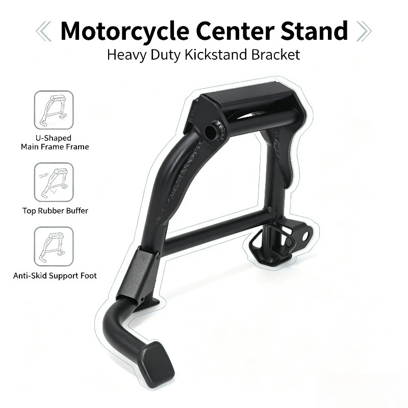 Motorcycle Center Stand, Main Support Bracket, Replacement Lift Kickstand for Motorbike Maintenance & Parking