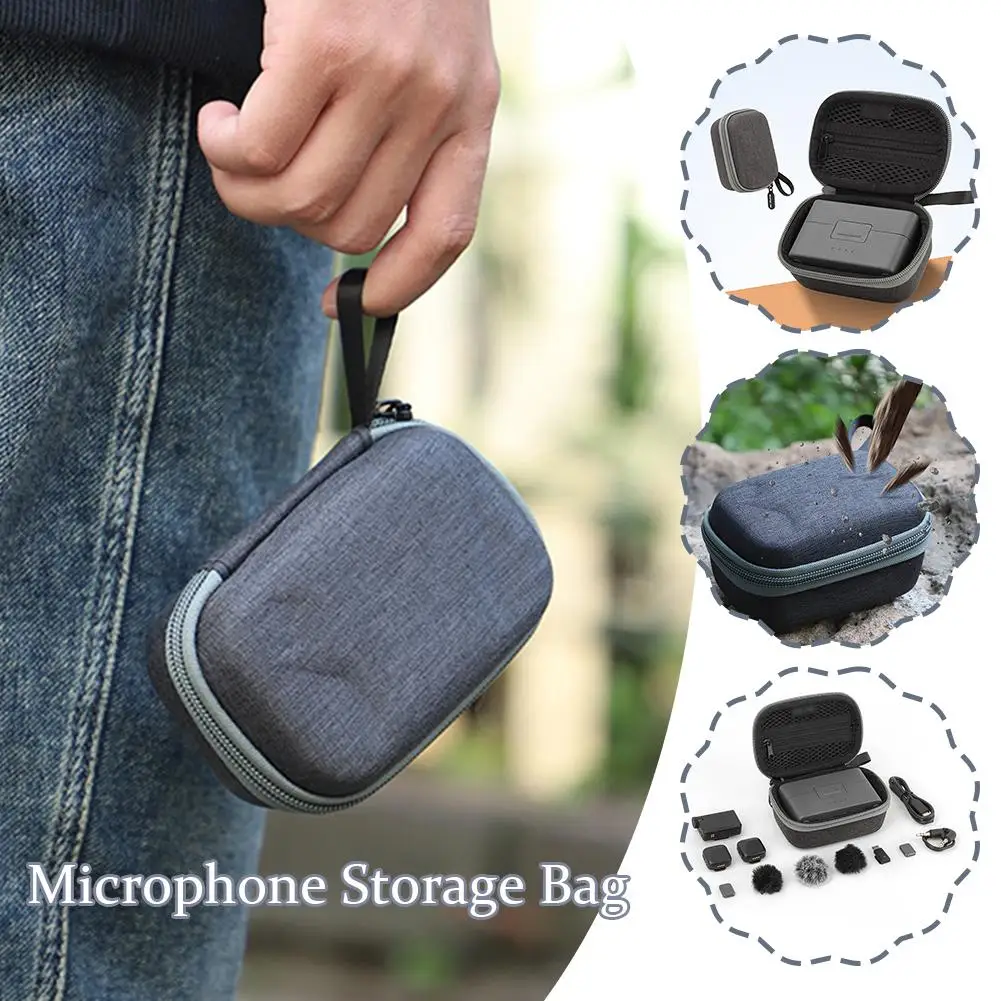 for DJI Mic Mini Compact Portable Bag Carrying Protection With Accessories Microphone Shock-proof Carabiner Handbag Case X1V3