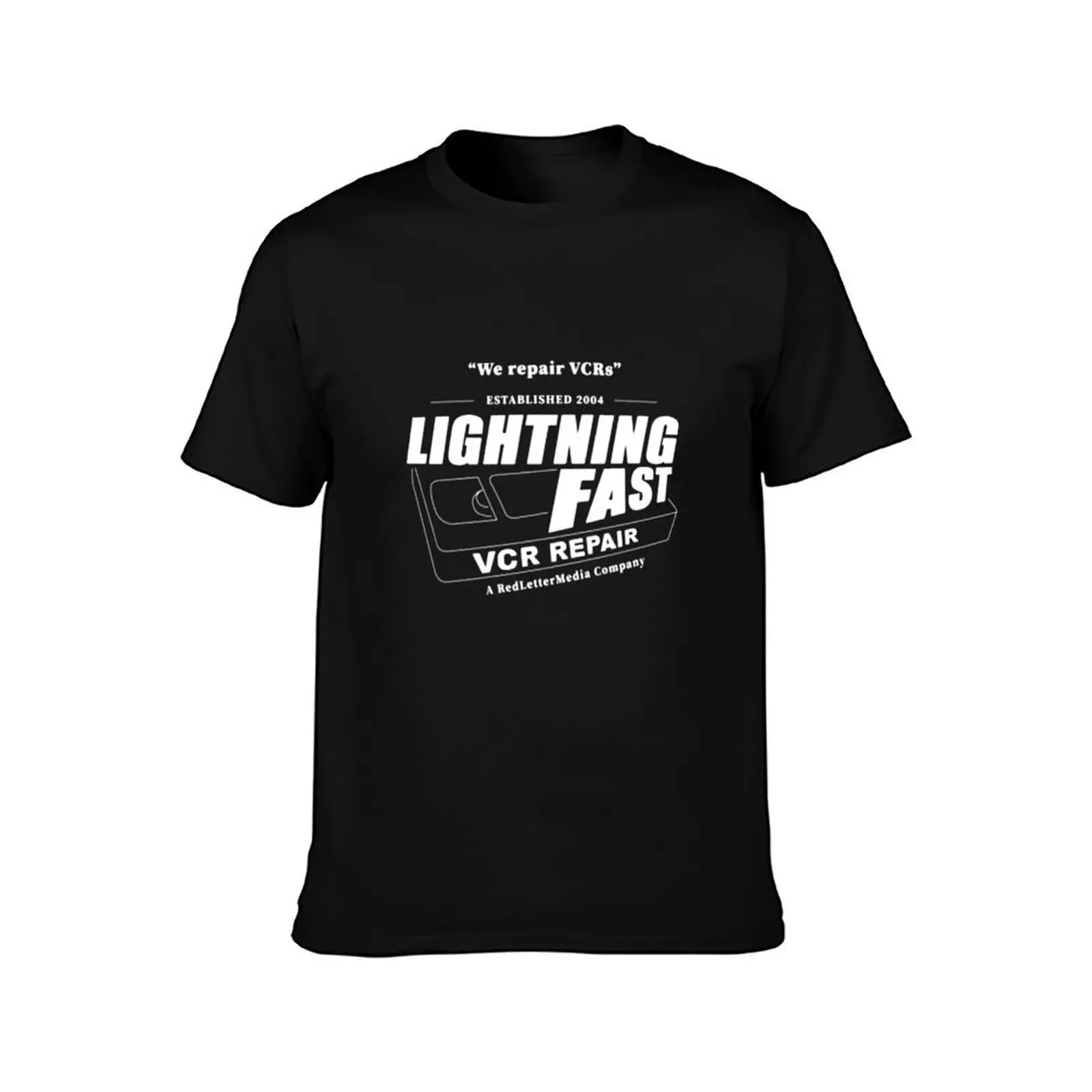 Lightning Fast VCR Repair RedLetterMedia Gift Halloween Day, Thanksgiving, Christmas Day T-Shirt Summer Casual Loose T-Shirt