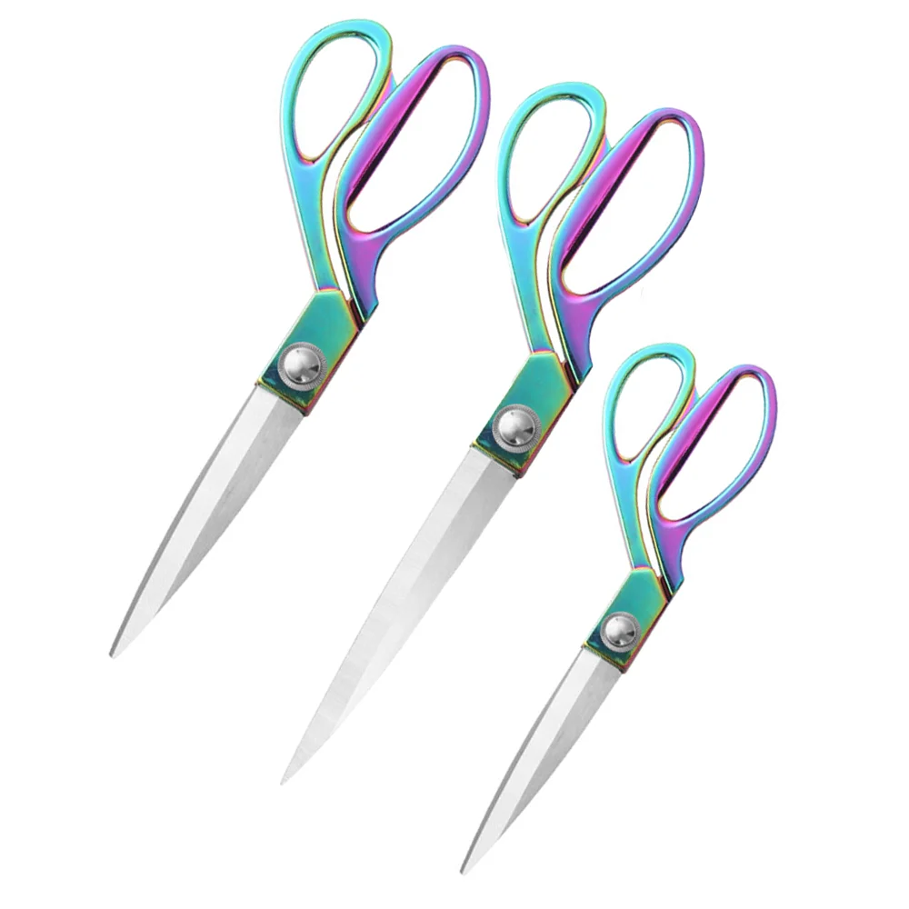 Colorful Fabric Tailoring Scissors, 8/9/10 Inch Zinc Alloy Handle Heavy Duty Shears for Home Sewing and Crafting