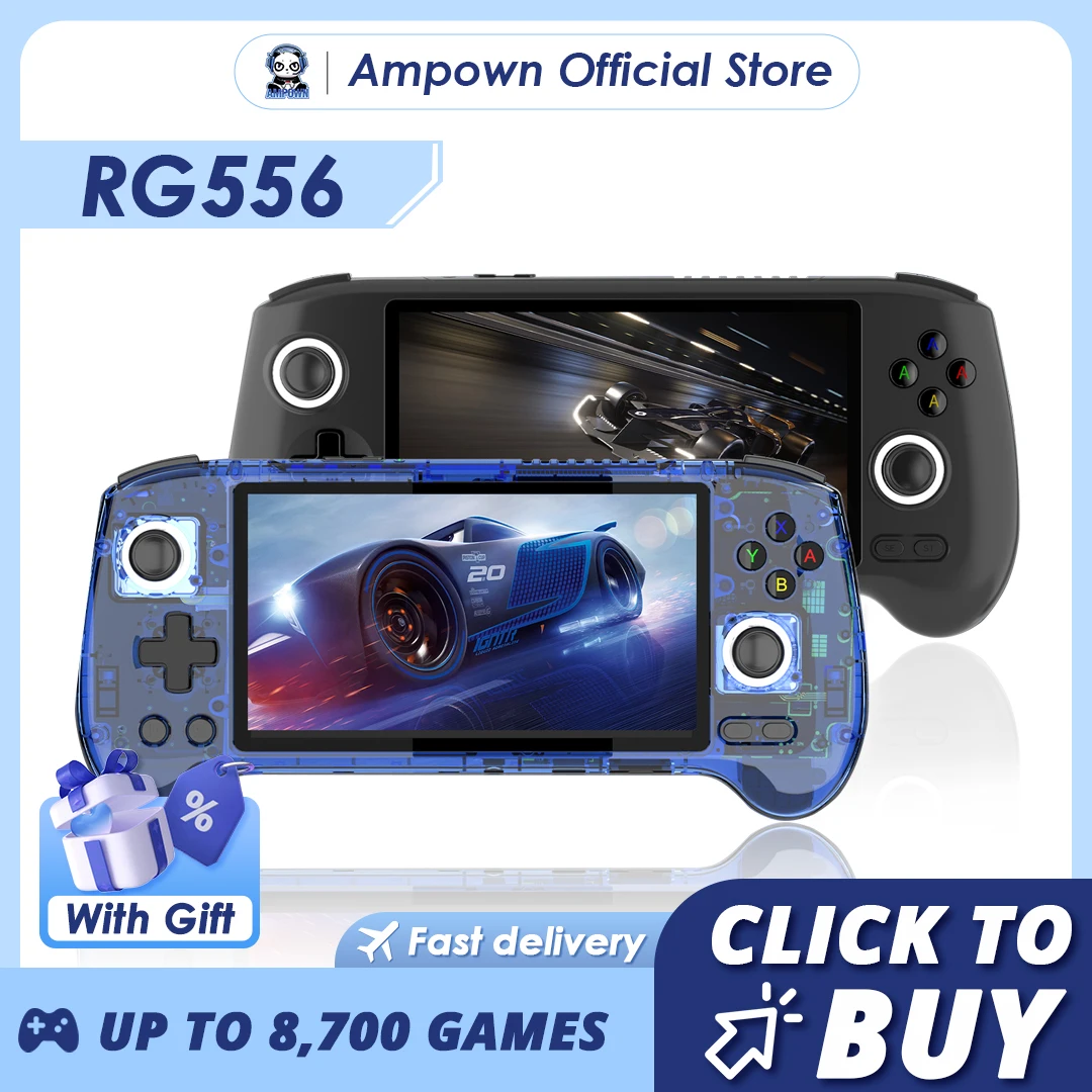 

ANBERNIC RG556 Handheld Game Console 5.48'' AMOLED Screen Android System 5500mAH Battery Bluetooth5.0 Portable Video Game Player