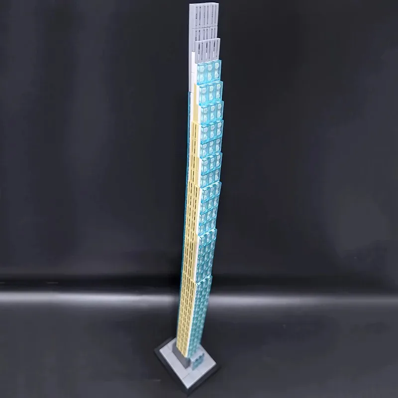 634 قطعة MOC نيويورك ويست 57th شارع 1:800 مقياس نموذج مدينة شارع عرض ناطحة السحاب اللبنات الجمعية لعبة أطفال هدية