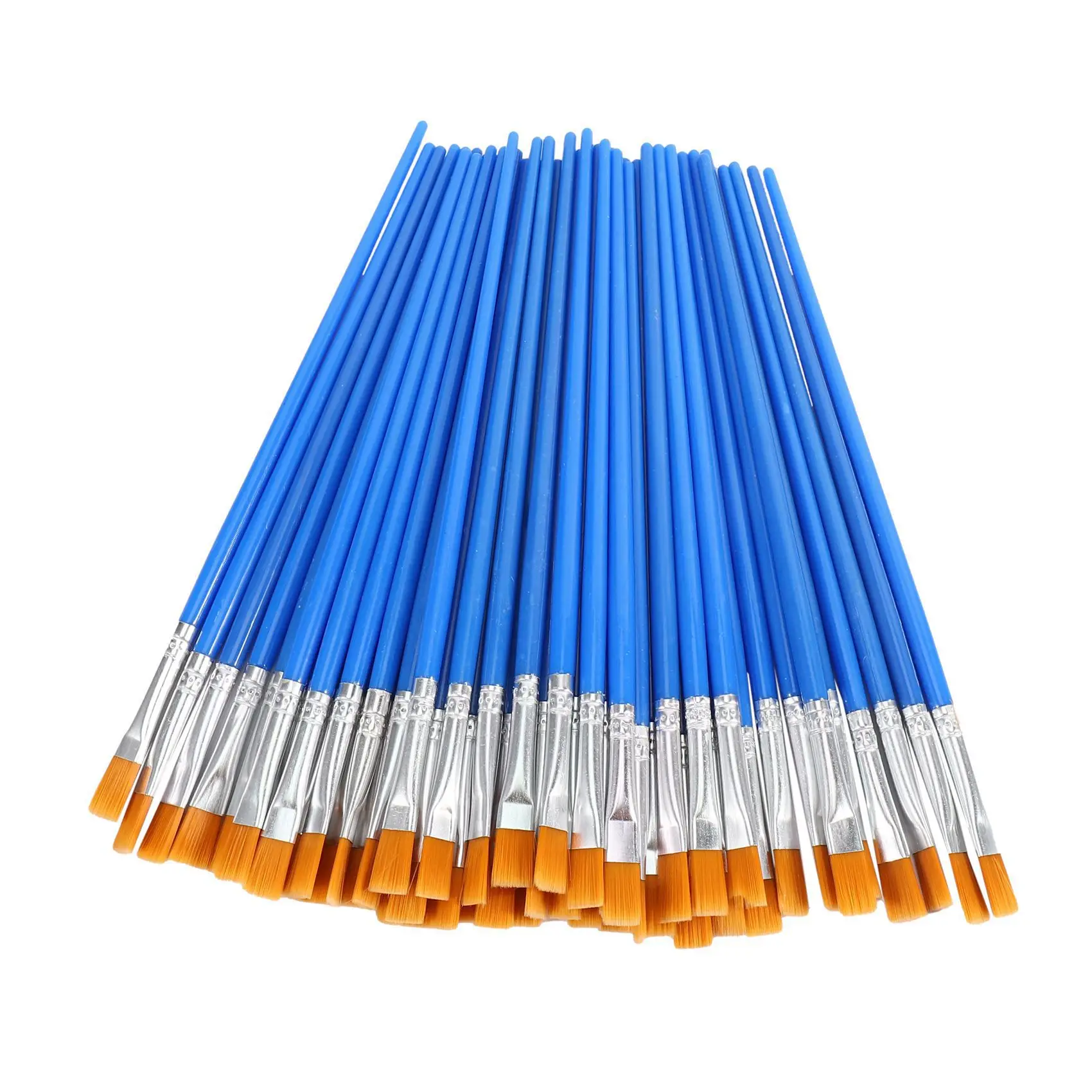YSUN-Paint Brushes Set 150 Pcs Kids Nylon Flat Hair Small Oil Watercolor Artist Painting Kits Bulk For Children