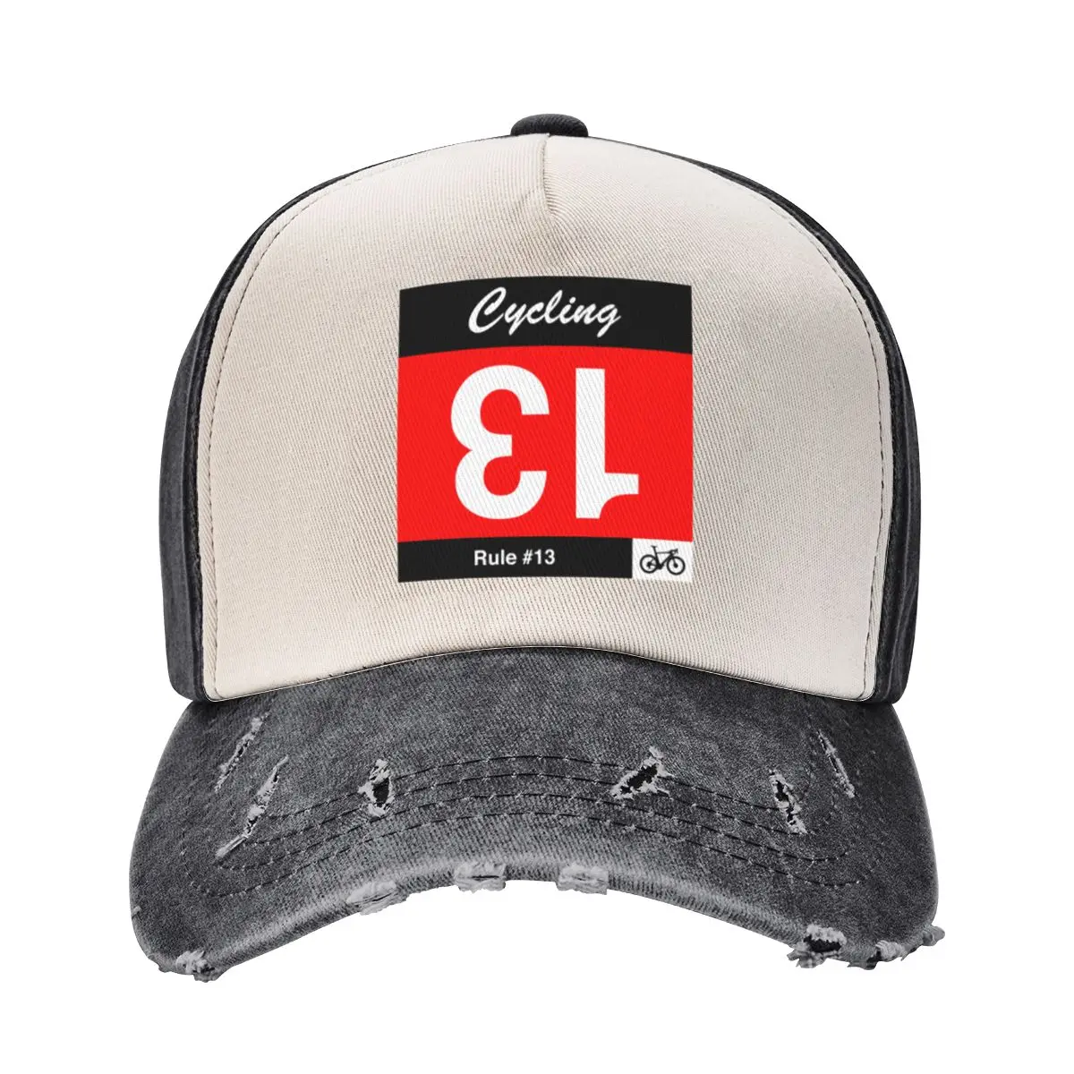 Cycling Rule #13 - If you draw number 13, turn it upside down Baseball Cap Hat Man Luxury black Men's Luxury Women's