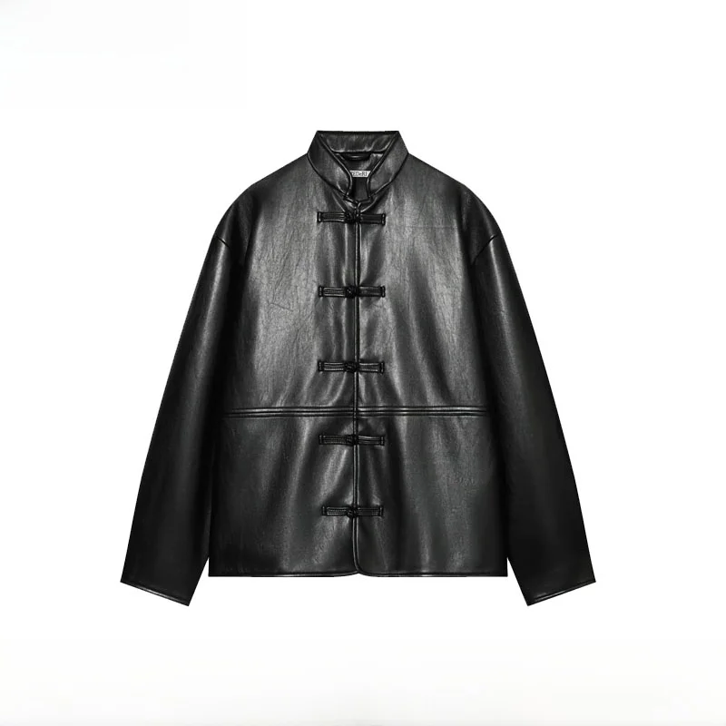 Early Autumn New Fashionable Women's Jacket Coat with Rope Knot Buckle ZR Style Polyester Fiber Long Sleeve Stand Collar