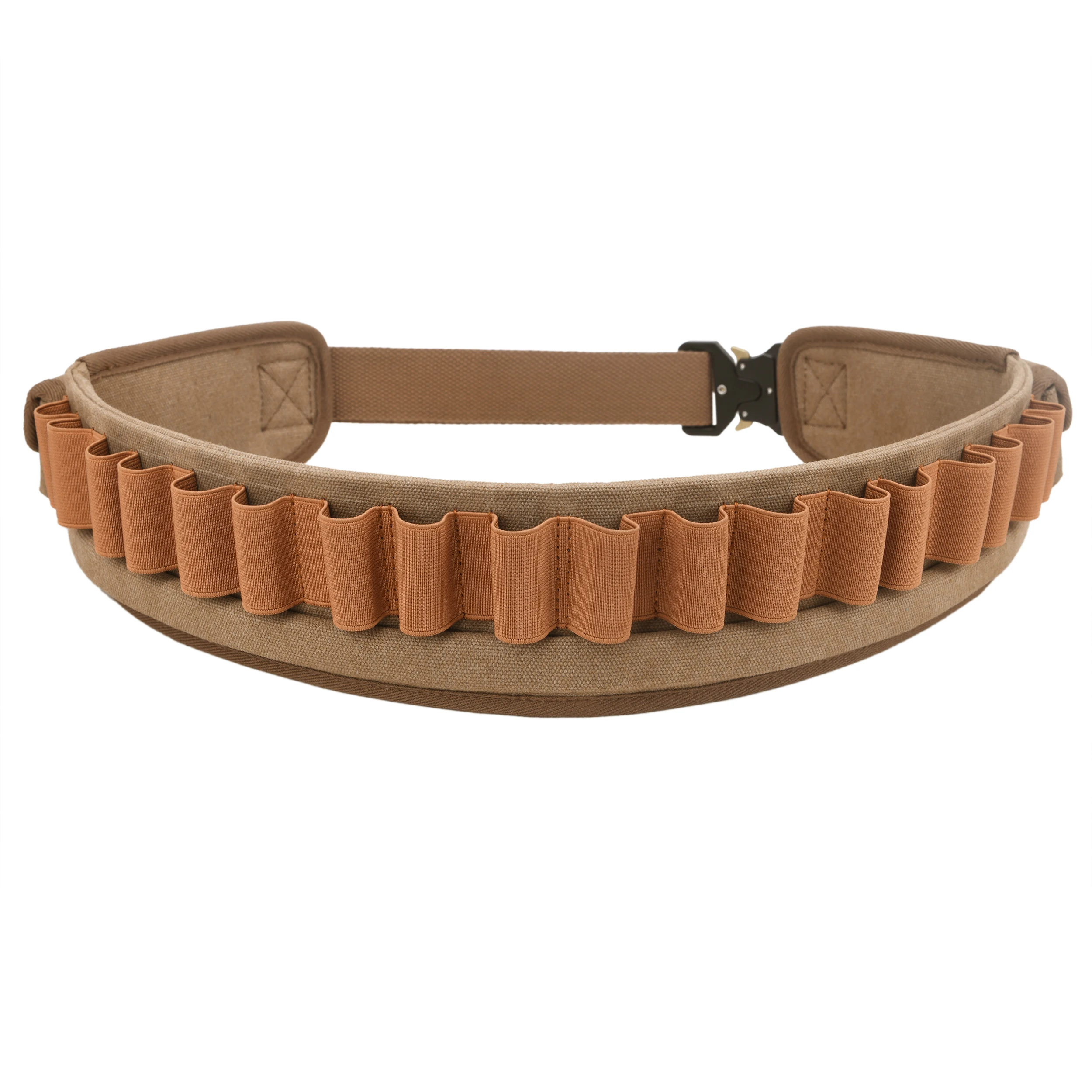 

Canvas Shotshell Bandolier for 12/16/20 Gauge, Adjustable Shotgun Cartridge Belt 18 Rounds Ammunition Storage