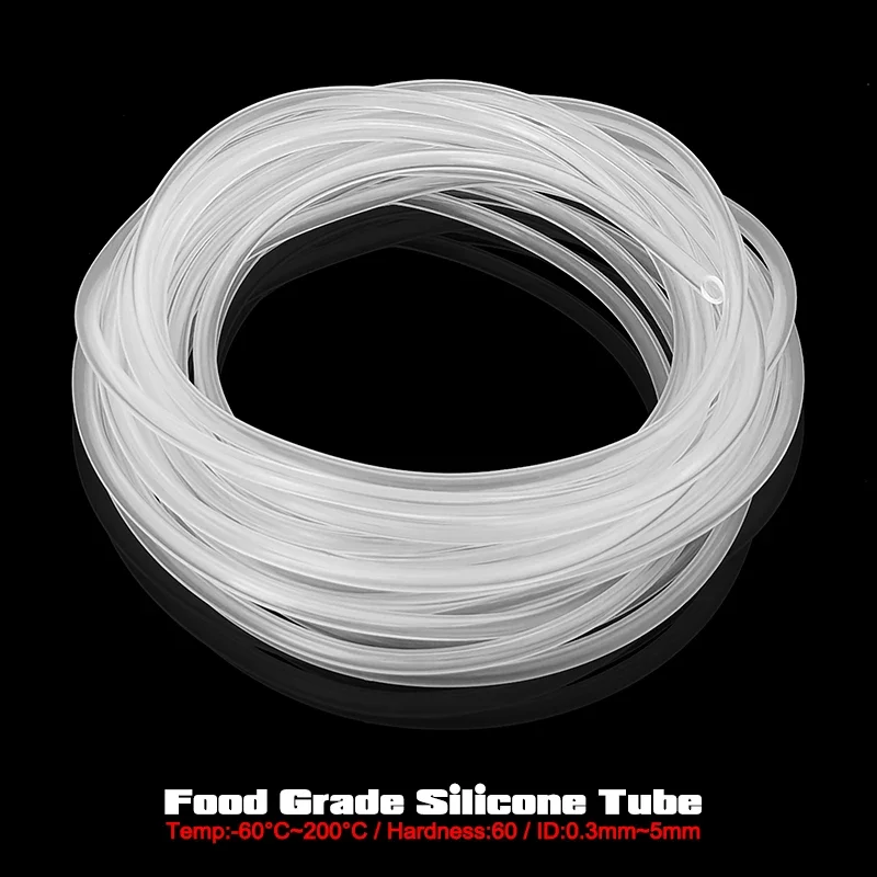 Odorless Transparent Food Grade Silicone Small Capillary Tubing 5M/10M ID 0.5-4mm Nontoxic Hose Soft High Temp Pipe
