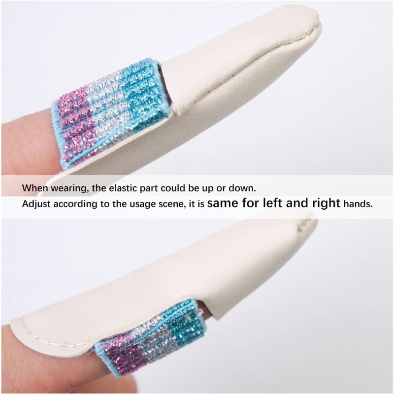 2pcs/Pair Knitting Finger Protector Leather Thimbles Embroidery Crochet Finger Guard Thimble Protector for Craft Needlework