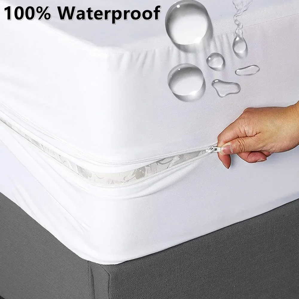 Waterproof  Fitted Sheet with Elastic Bands Non Slip Adjustable Mattress Covers for Single Double King Queen Bed Full Queen King