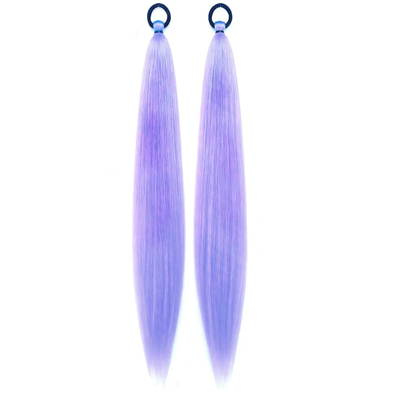 Rumi Violet – perruque synthétique queue de cheval haute détachable, résistante à la chaleur, couvre-chef de Cosplay Kpop Demon Hunter