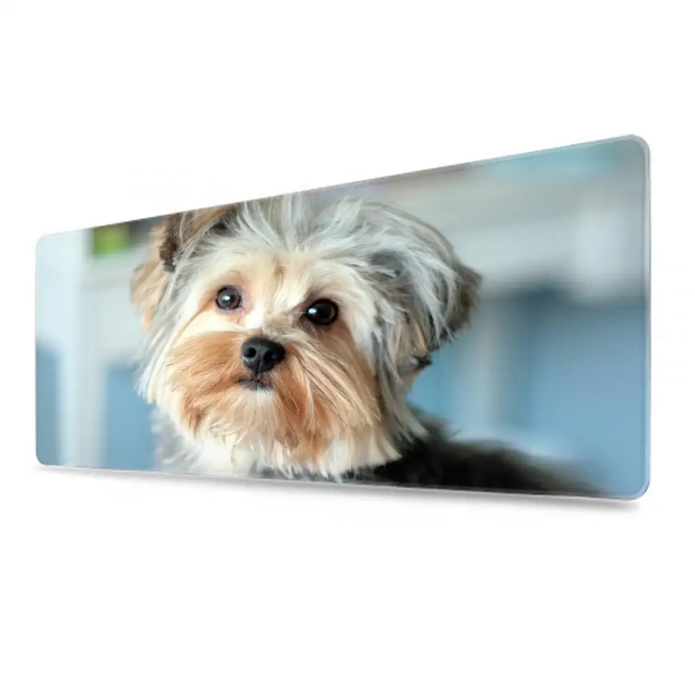 Cute Yorkshire Terrier Dog Mousepad Large Gaming Mouse Pad LockEdge Thickened Computer Keyboard Table Desk Mat