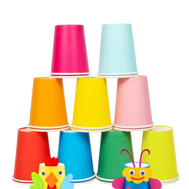 200Pcs Pure Colour Party Disposable Paper Cups Juice Cup DIY Decoration Party Kids Birthday Wedding Picnic Tableware