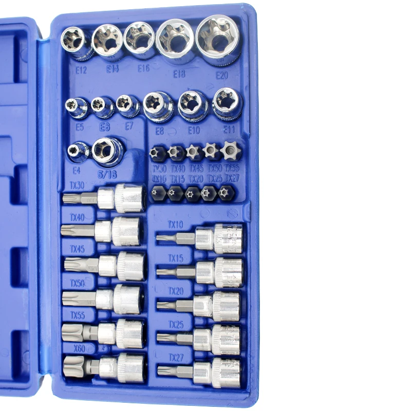 2023 New 14/34Pcs Torx Star Sockets & Bit Set Male / Female E-Security Bits Drive Handheld Tool Torque Star Socket