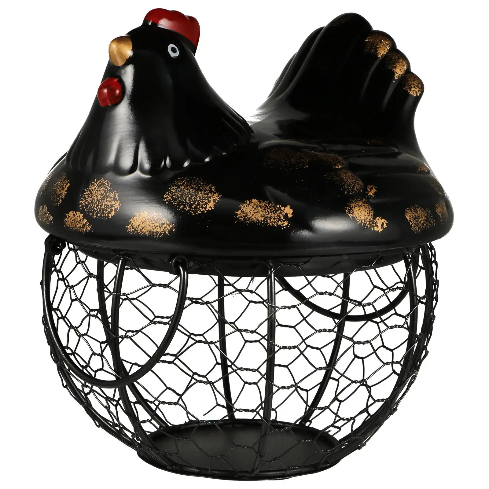 

Egg Basket Eggs Kitchen Holder Storage Baskets Chicken Collecting Organizer Steel Wire Fresh Container