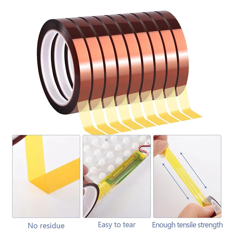 LLCS-9 Rolls 10Mmx33m (108Ft) Sublimation Tape Heat Tape Transfer Tape High Temperature Heat-Resistant Tape, Heat Tape
